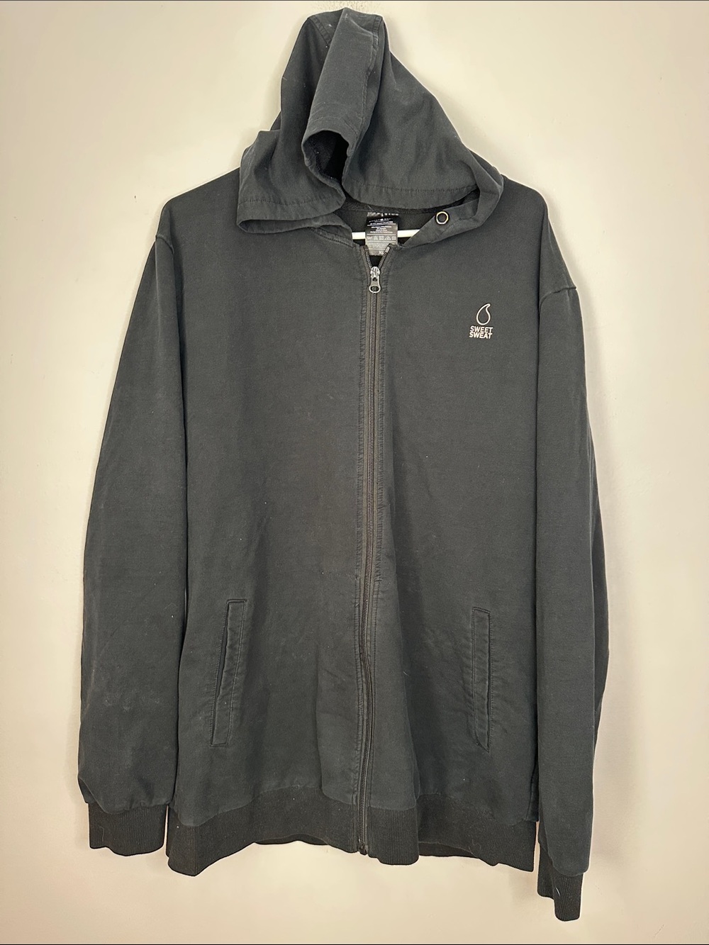 Sweet Sweat Men's Black Full-Zip Hoodie Jacket size XL